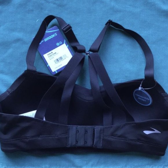 NWT 30A/B Brooks FineForm Sports Bra in Black - Picture 2 of 14